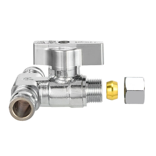 1/2" PEX Expansion x 1/2" PEX Expansion x 3/8" OD Compr. Tee Stop Valve, 1/4 Turn (Lead Free) Plumbingsell