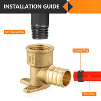 30 Pcs PEX-B Crimp 3/4" PEX x 1/2" Drop Ear Elbow (Lead Free)