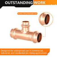 3/4" x 3/4" x 1/2" Press Copper Tee (Lead Free) Plumbingsell