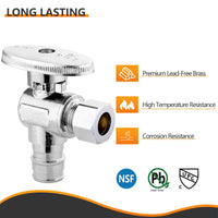 1/2" PEX Expansion x 3/8" OD Compr. Angle Stop Valve, 1/4 Turn (Lead Free) Plumbingsell
