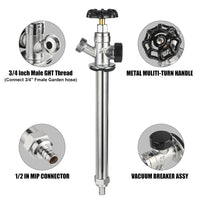 10 Pcs 1/2" PEX Crimp x 3/4" Hose Bibb, 8" Anti Siphon Frost Free Sillcock