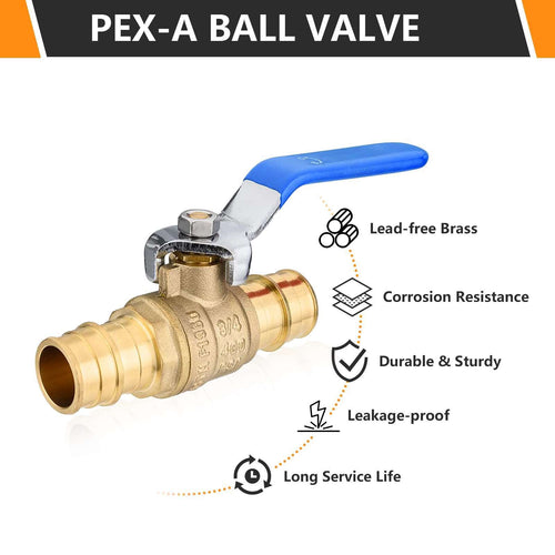 3/4" PEX Expansion Drop Ear Ball Valve, Blue (Lead Free) Plumbingsell