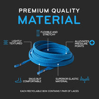 Neon Blue Flat Elastic Stretch Shoe Laces The Original Stretchlace