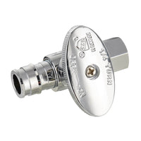 1/2" PEX Expansion x 3/8" OD Compr. Straight Stop Valve, 1/4 Turn (Lead Free) Plumbingsell
