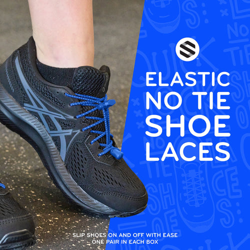 Blue Quick Lock No Tie Elastic Shoelaces The Original Stretchlace