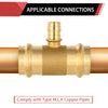 3/4" x 3/4" x 1/2" Copper Press x Copper Press x PEX Expansion Brass Tee (Lead Free)