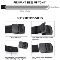 XGear Tactical Adjustable Nylon Belt with Plastic Buckle