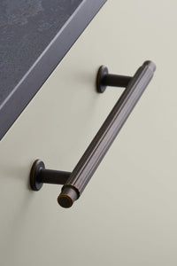 Dark Rubbed Bronze "Villa" Cabinet Knobs and Pulls | Fluted Cabinet Hardware Euro • Knobs