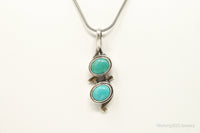 VTG Native American JS Turquoise Sterling Silver Necklace