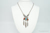 VTG Native American Richard Begay Turquoise Coral Sterling Silver Necklace
