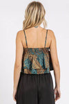 Mittoshop Paisley Patchwork Print Satin Ruffle Crop Cami