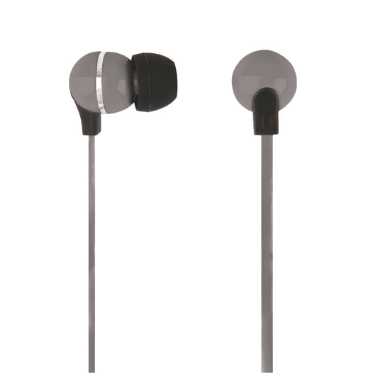 Ativa™ Plastic Earbud Headphones with Flat Cable Gray