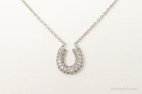 Horse Shoe Cubic Zirconia Sterling Silver Necklace