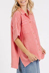 Mittoshop Mineral Wash Gauze Oversized Short Sleeve Shirt