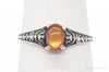 Antique Designer WMCO Orange Paua Shell Sterling Silver Ring - Size 6