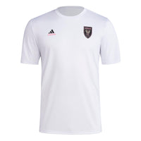 adidas Mens CF Short Sleeve Pre-Game T-Shirt White/Club Inter De Futbol Miami Large