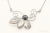 Antique Hematite Sterling Silver Filigree Necklace