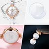Women's Pearl Bracelet Watch Rose Gold Crystal Bezel