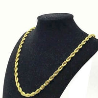 18K Solid Gold 4mm Rope Chain