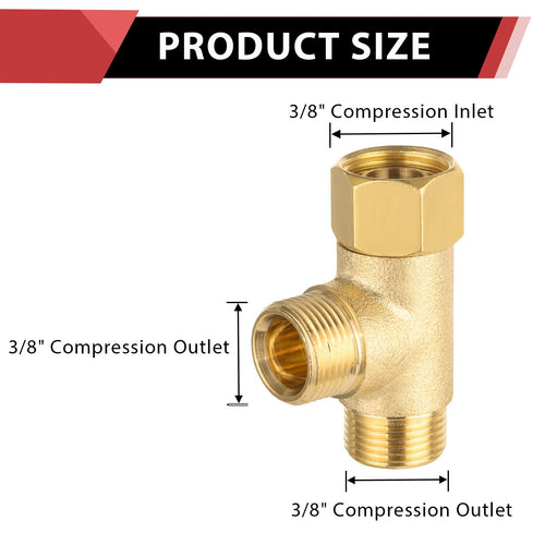 3/8" Compr. X 3/8" Compr X 3/8" Compr. Add-A-Tee Adapter (Lead Free)