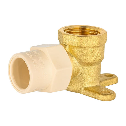 1/2" CPVC x Female NPT Brass Drop-Ear Elbow (Lead Free)