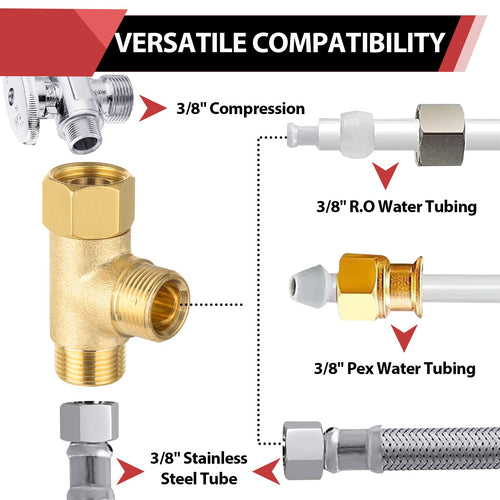 3/8" Compr. X 3/8" Compr X 3/8" Compr. Add-A-Tee Adapter (Lead Free)
