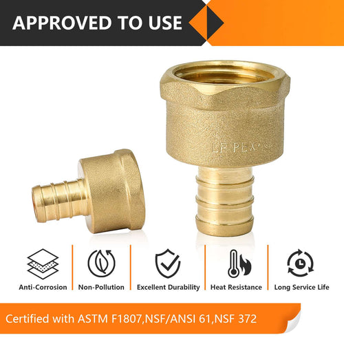 30 Pcs PEX-B Crimp 1" PEX x 1" Female Threaded Adapter (Lead Free)