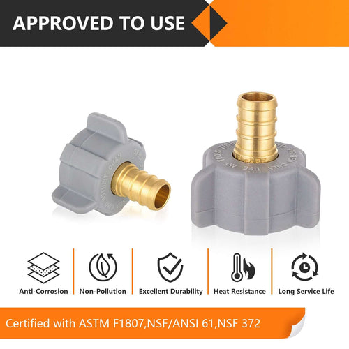 30 Pcs PEX-B Crimp 1/2" x 7/8" Female NPT Swivel Adapter (Lead Free)