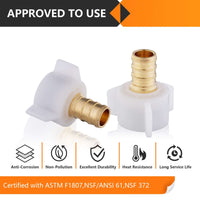 30 Pcs PEX-B Crimp 3/4" x 3/4" Female NPT Swivel Adapter (Lead Free)