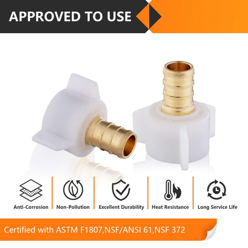 30 Pcs PEX-B Crimp 3/4" x 3/4" Female NPT Swivel Adapter (Lead Free)