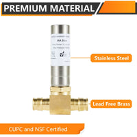 1/2" PEX-A Expansion Connection, Tee Water Hammer Arrestor, Stainless Steel Plumbingsell