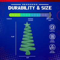 Christmas Tree Nylon Dog Chew Toy for Aggressive Chewers | USA Made & FDA Compliant