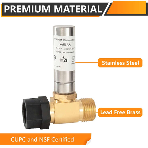 7/8" Female Swivel Ballcock Nut x 3/4" Male Thread, Water Hammer Arrestor Tee for Toilet Plumbingsell