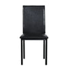 5-Piece Black Dining Table Set with Marble Style Top