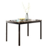 5-Piece Black Dining Table Set with Marble Style Top