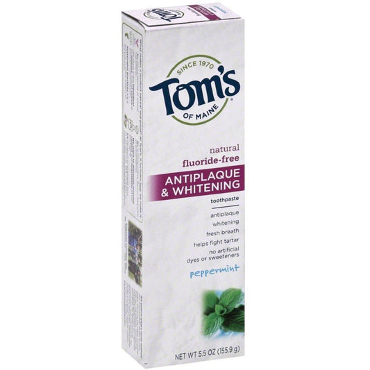 Tom's of Maine Antiplaque And Whitening Peppermint Natural Toothpaste - 5.5oz