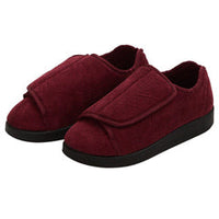 Silvert s Women’s Double-Extra Wide Easy Closure Slipper For Seniors 12 Wine