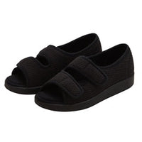 Silverts Womens Easy Closure Sandal For Indoors & Outdoors Black