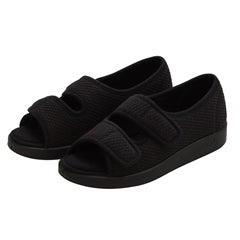 Silverts Womens Easy Closure Sandal For Indoors & Outdoors Black