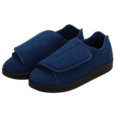 Silvert s Men’s Double-Extra Wide Slip-Resistant Slippers For Seniors 8 Navy
