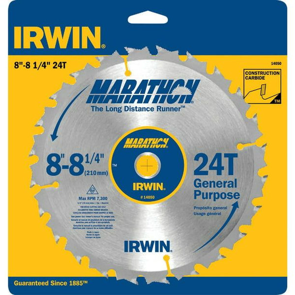 Irwin Marathon 8-1/4 in. Dia. x 5/8 in. Carbide Miter and Table Saw Blade 24 teeth 1 pc EasyOptionXY LLC