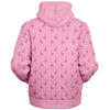 Simple Pink Flamingo Zip-Up Hoodie