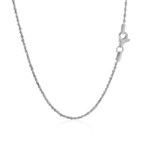 10k White Gold Solid Diamond Cut Rope Chain 1.4mm