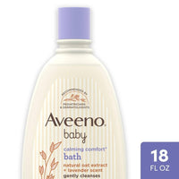 Aveeno Baby, Bath, Calming Comfort, Lavender & Vanilla Scented, 18 Fl Oz