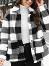 Beautiful Red Women Drop Shoulder Fuzzy Button-Up Jacket Soft And Comfortable Casual Fit Jacket