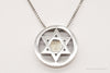 Vintage Star Of David Brass Copper Sterling Silver Necklace