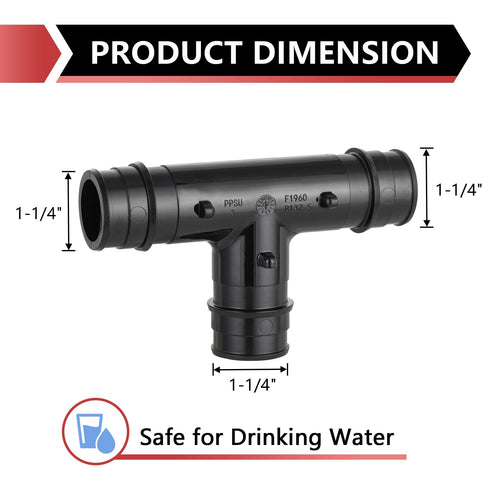 PEX A Expansion 1-1/4" PPSU Tee Plumbingsell