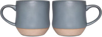Bosmarlin Large Stoneware Speckled Coffee Mugs Set of 2, Big Tea Cup, 17 Oz, Dishwasher and Microwave Safe