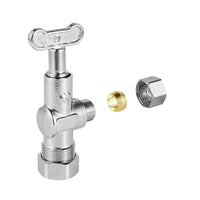 5/8" OD Compr. x 3/8" OD Compr. Loose Key, 1/4 Turn (Lead Free)