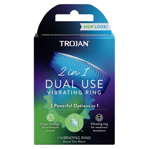 Trojan Vibrations 2-in-1 Vibrating Ring & Finger Massager